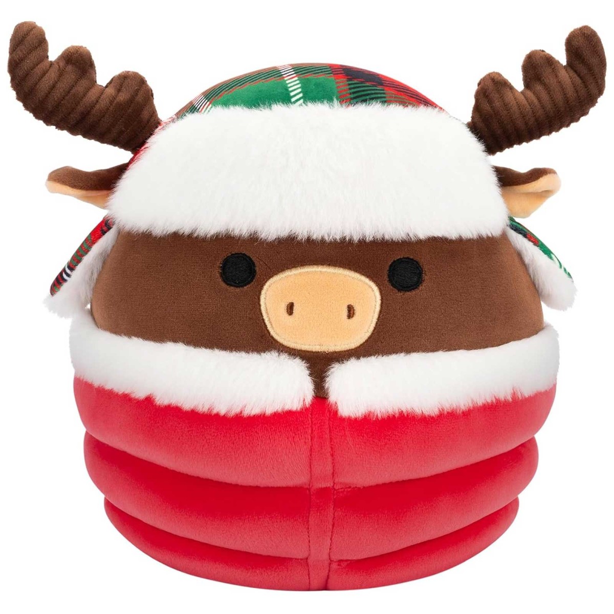 Jazwares SQXM00955 - Squishmallows - Maurice der Elch, 19 cm Winter-/Weihnachtsoutfit