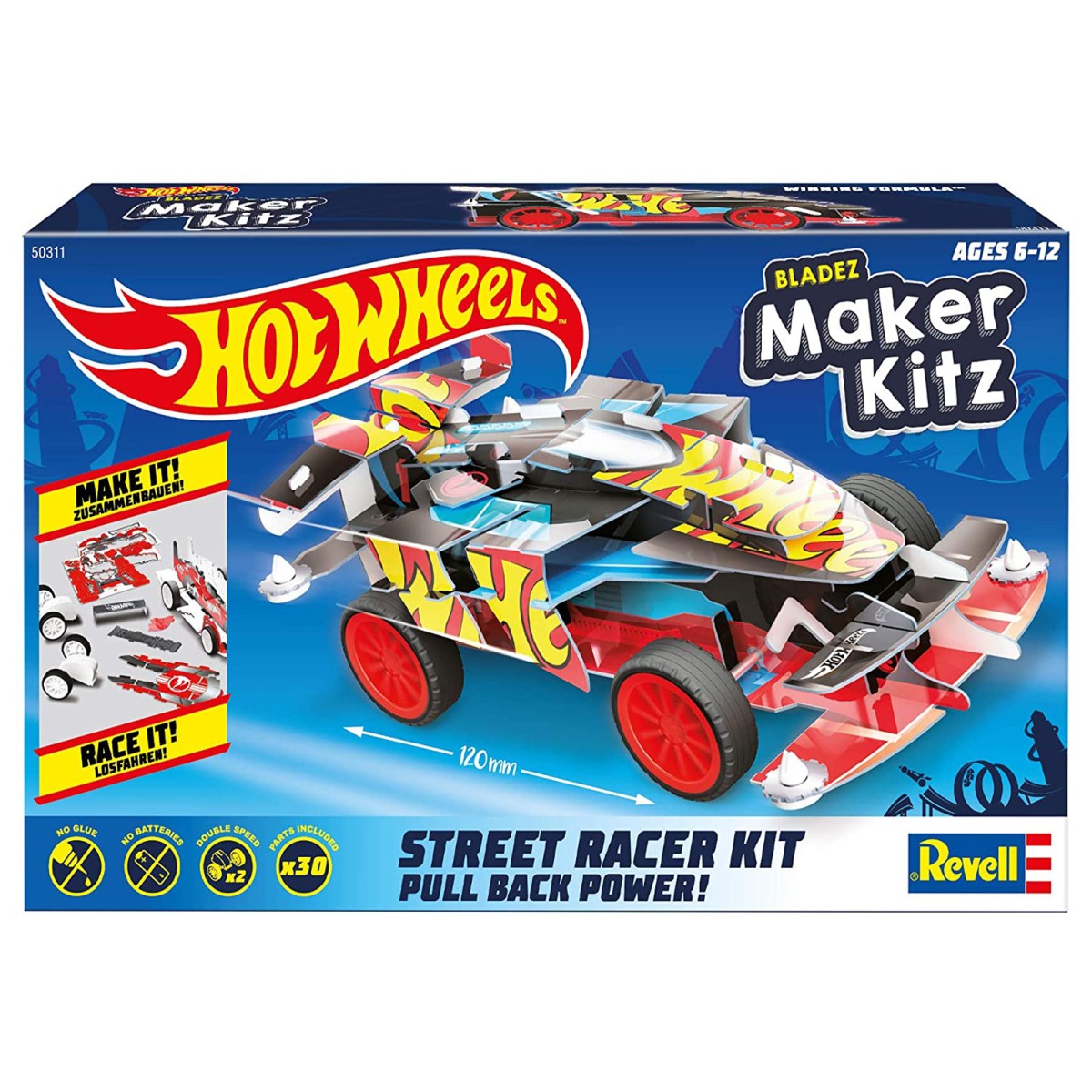 Revell 50311 - Hot Wheels - Blazed Maker Kitz - Winning Formula, Bausatz, Spielzeugauto 1:32, schwarz, Street Racer