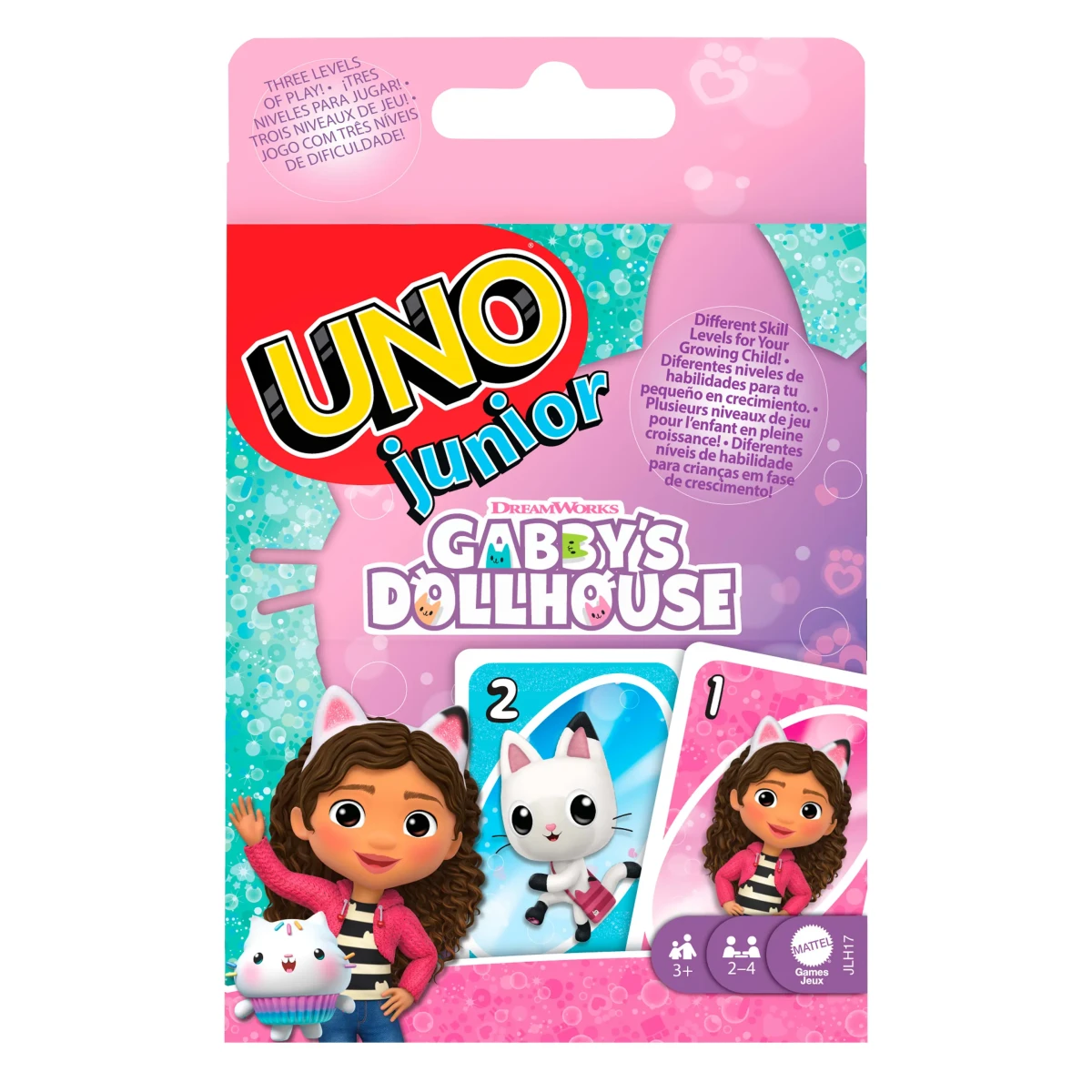 Mattel JLH17 - UNO junior - Gabby´s Dollhouse - Kartenspiel