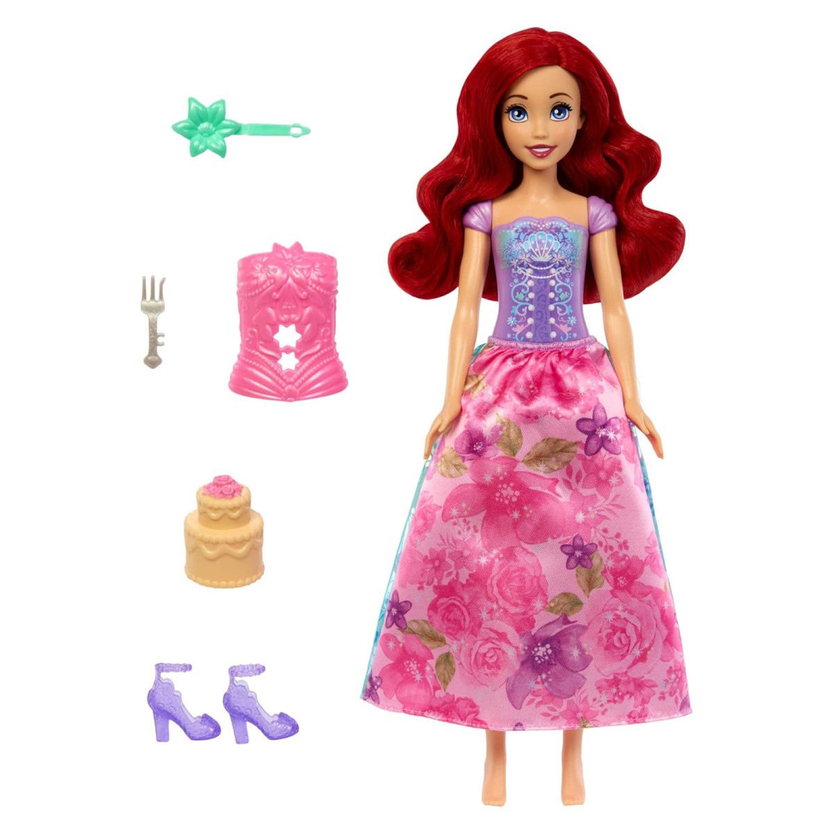 Mattel HTV88 - Disney Princess - Spin & Reveal - Puppe mit zusätzlichen Überraschungen, Arielle