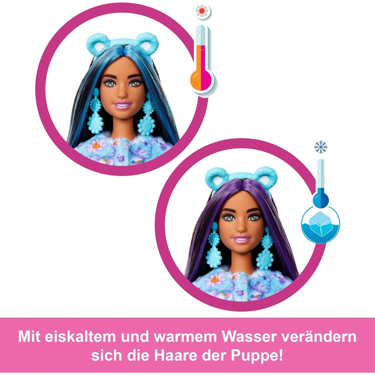 Mattel JFV61 - Barbie - Cutie Reveal - Care Bears - Glücksbärchi - Puppe mit Dream-Bright Kostüm & 10 Überraschungen, Serie 2