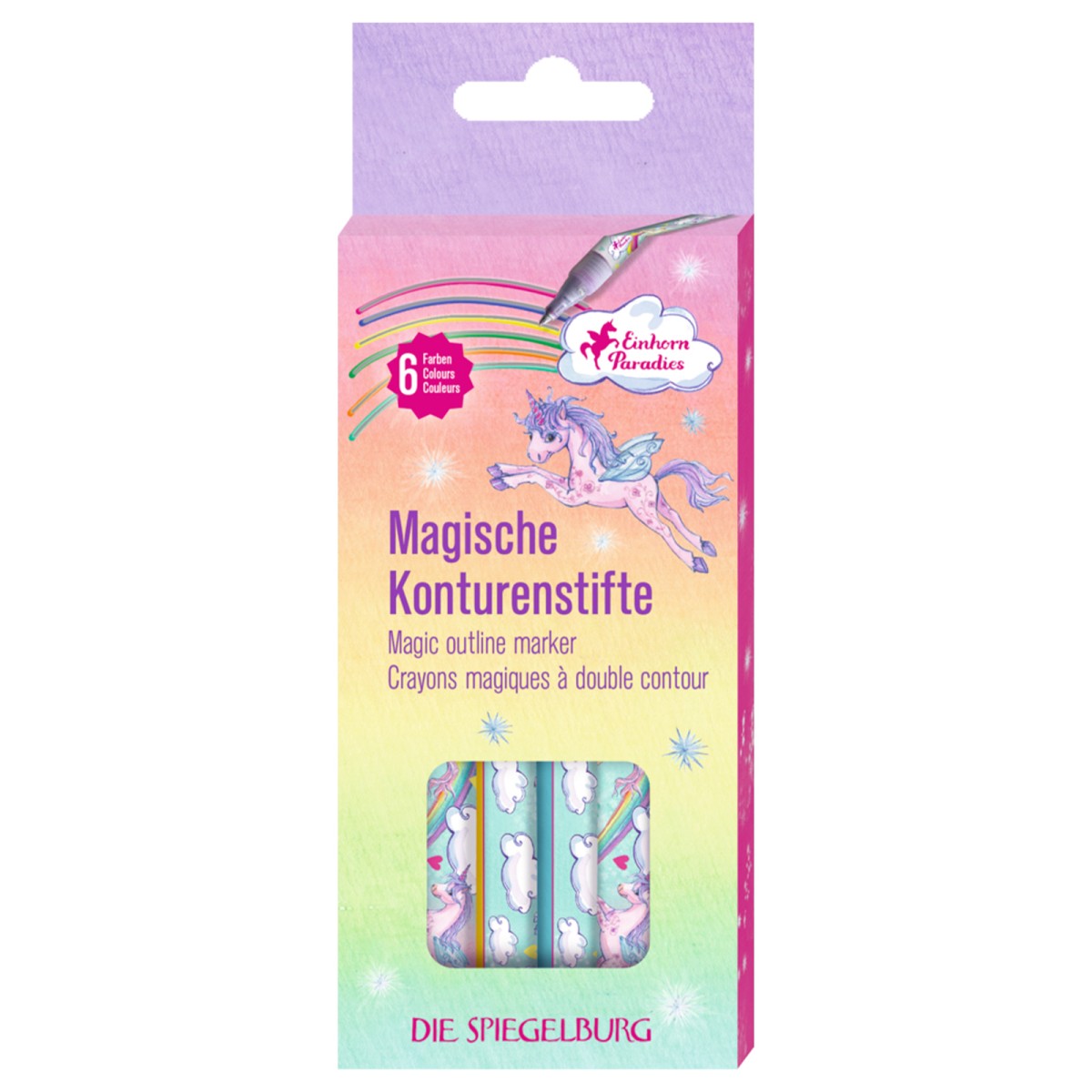 Coppenrath 17430 - Die Spiegelburg - Einhorn Paradies - Magische Konturenstifte