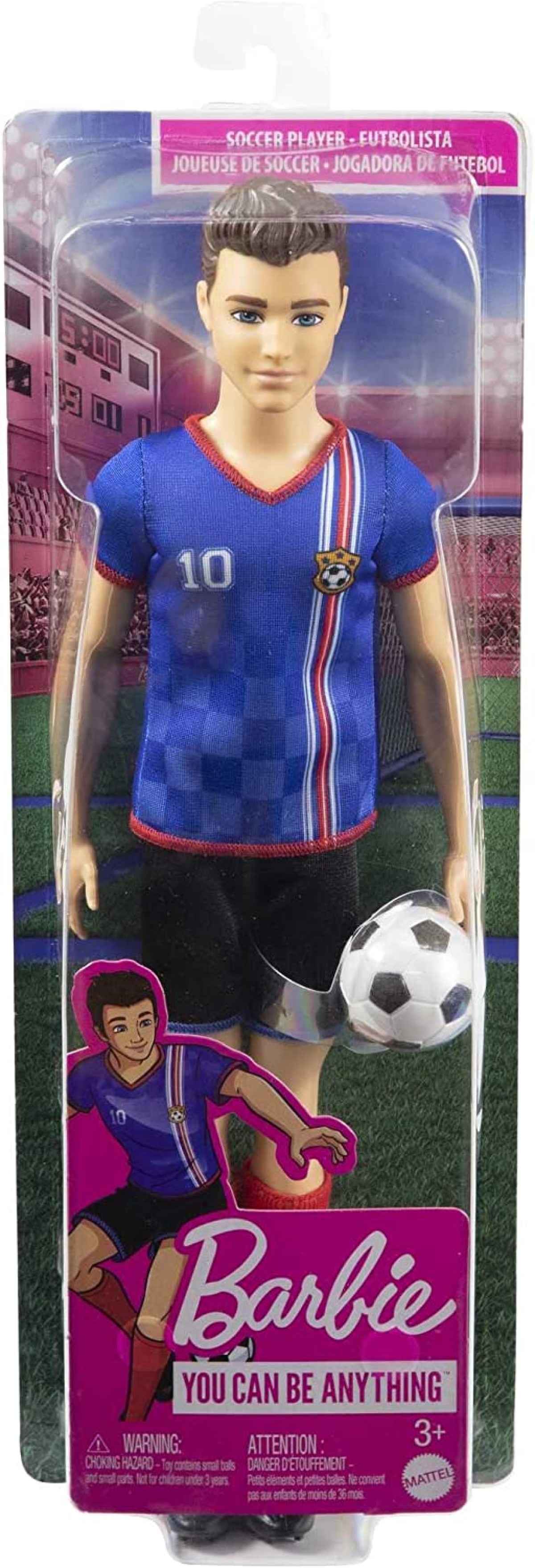 Mattel HCN15 - Barbie - You can be anything - Ken Fußballspieler Puppe mit Trikot & Fußball