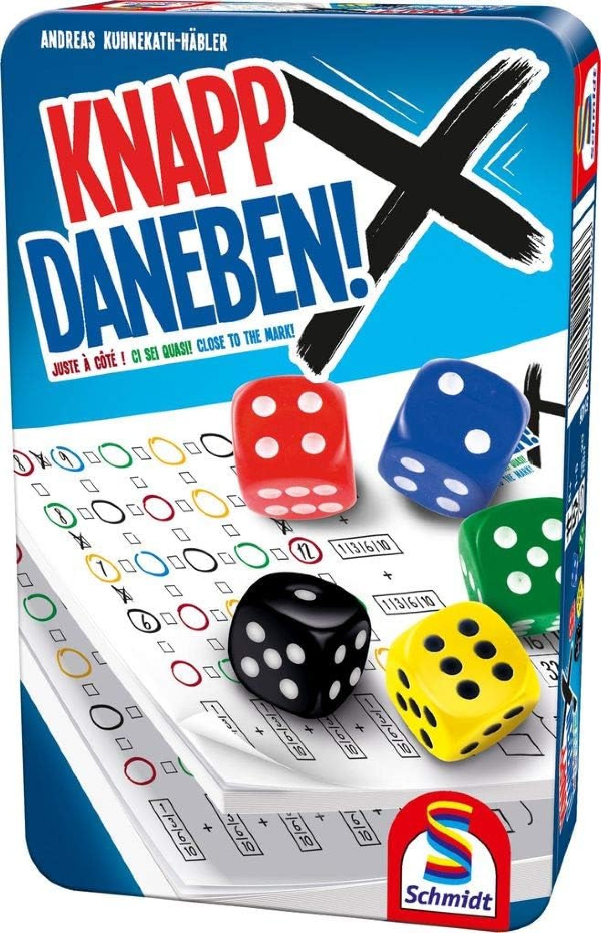 Schmidt 51426 - Knapp Daneben! – Würfelspiel in Metalldose