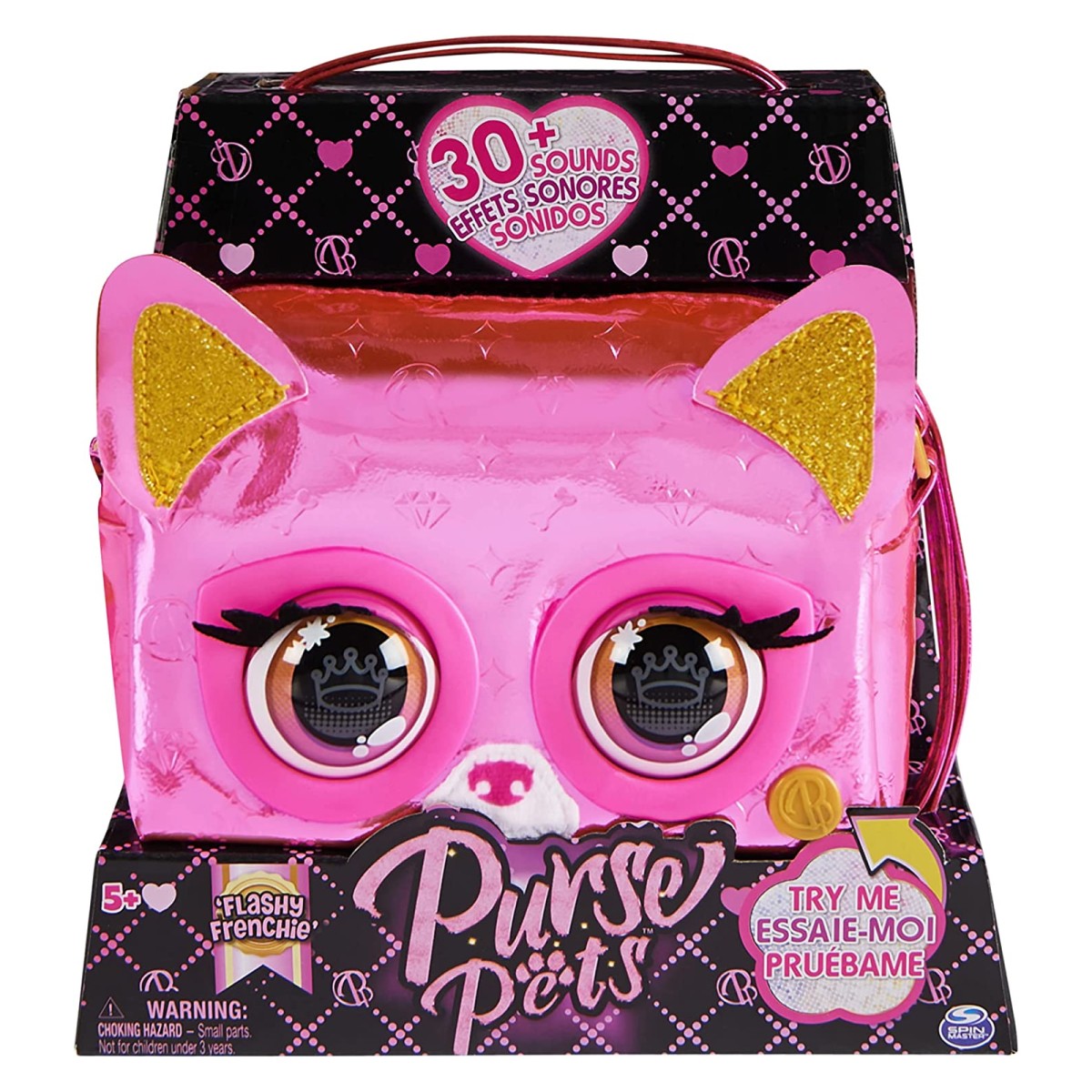 Spin Master 6065582 (20139590) - Purse Pets - Interaktive Kindertasche, Metallic Magic Hündchen