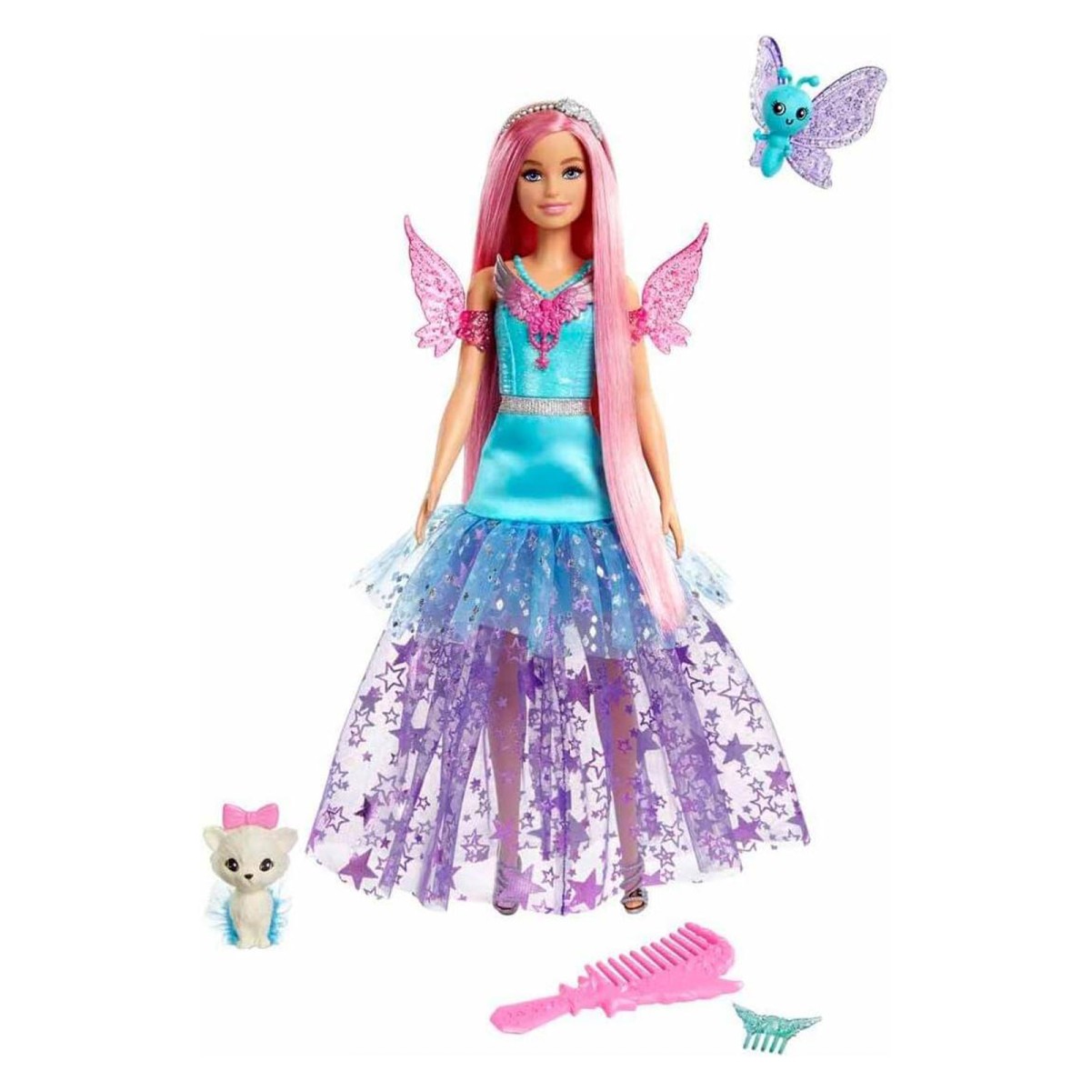 Mattel JCW48 - Barbie - A Touch of Magic - Malibu Puppe mit zwei märchenhaften Tieren