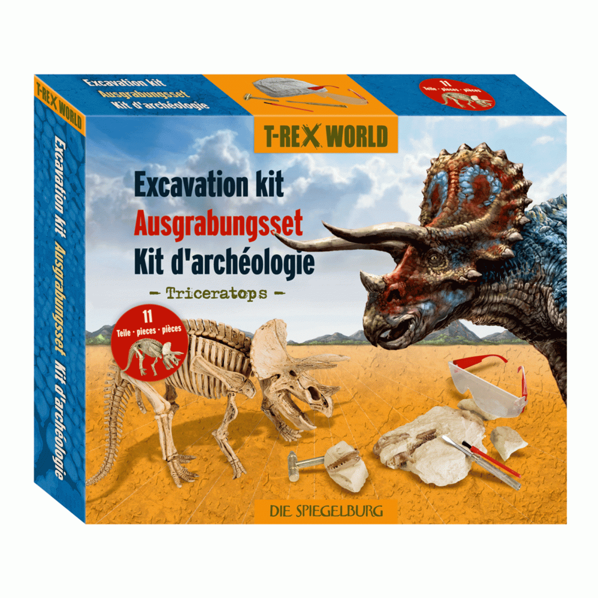 Coppenrath 18495 - Die Spiegelburg - T-Rex World - Großes Ausgrabungsset Triceratops