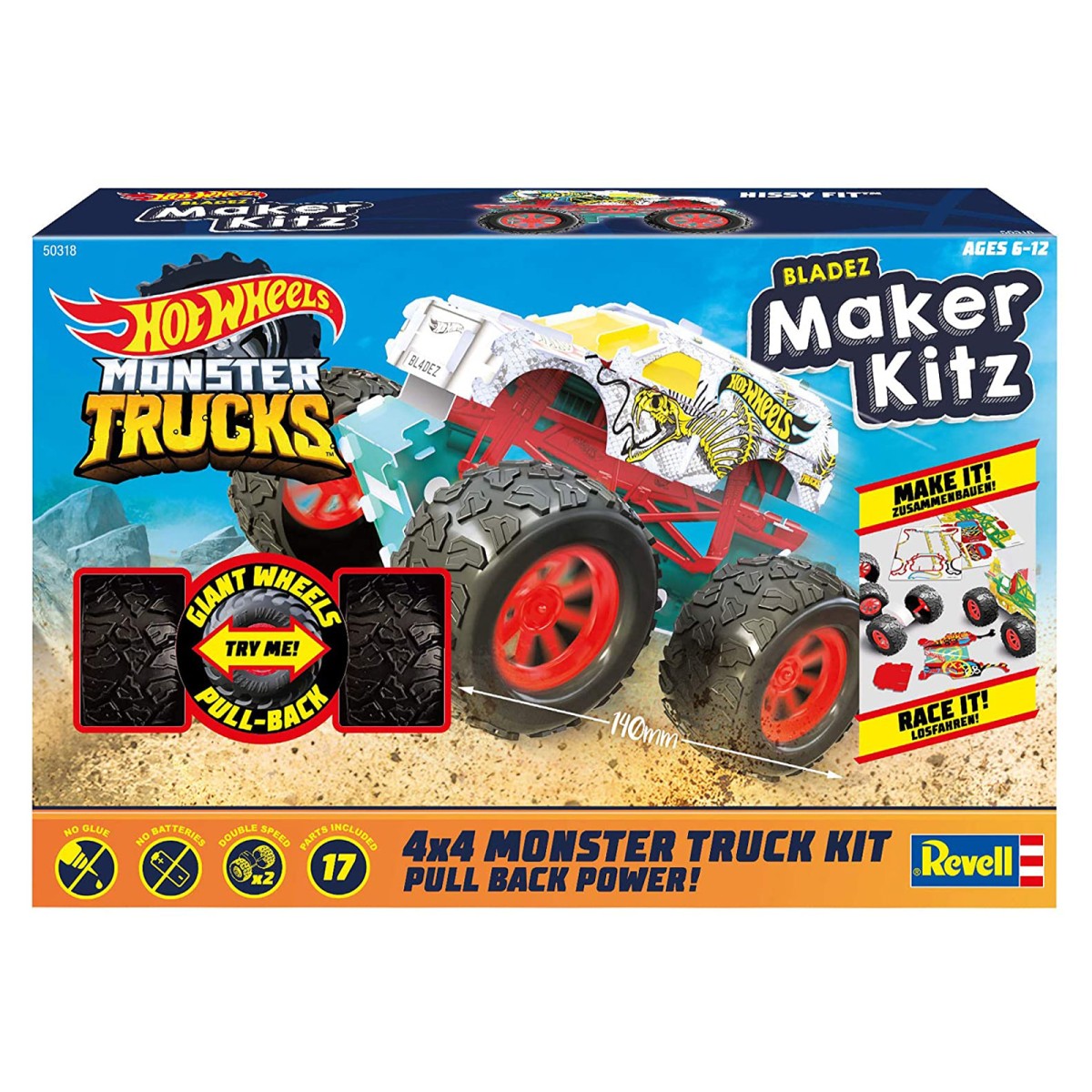 Revell 50318 - Hot Wheels - Monster Trucks - Blazed Maker Kitz - Bausatz, Spielzeugauto 1:32, Hissy Fit