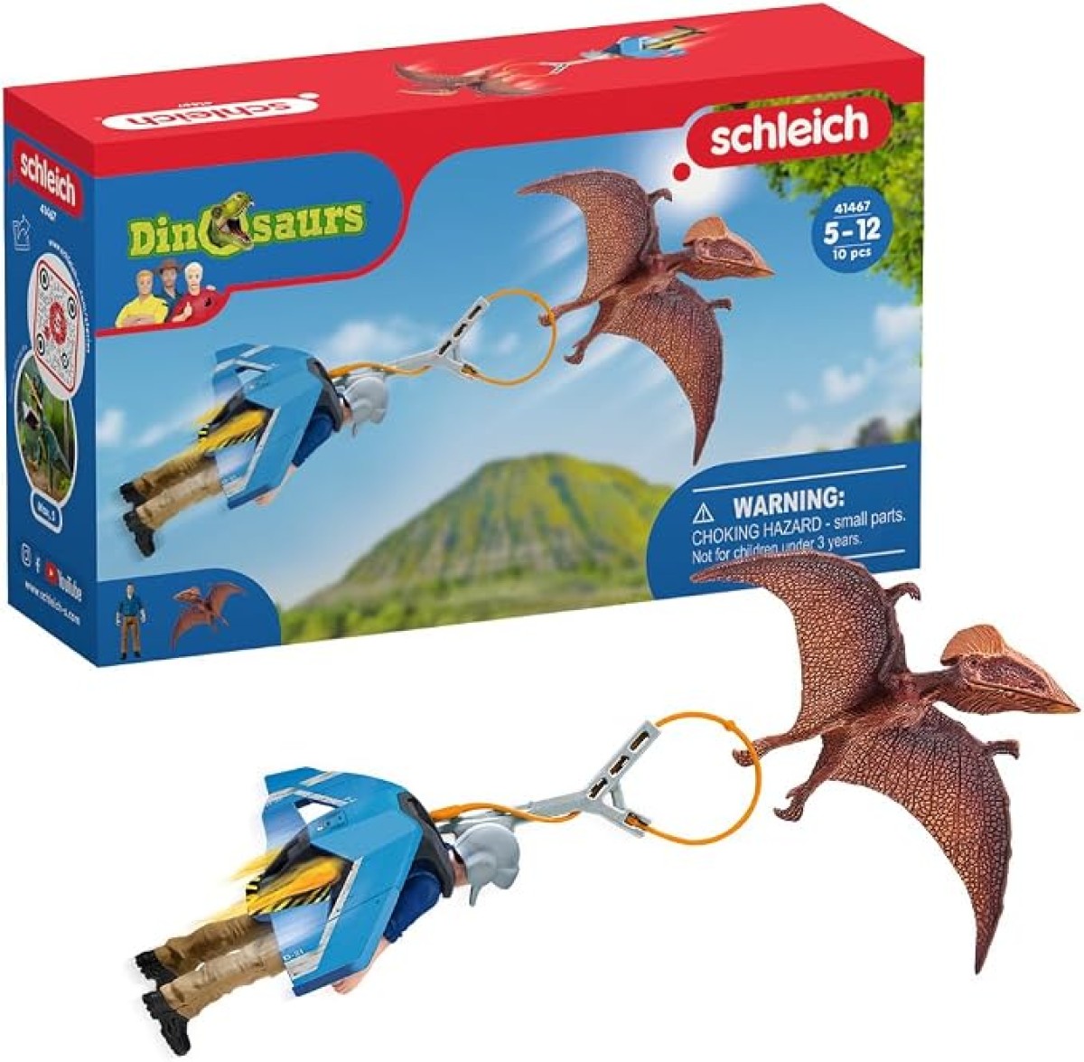 Schleich 41467 - Dinosaurus - Jetpack Set mit Dino Forscher Maxx und Tupuxuara