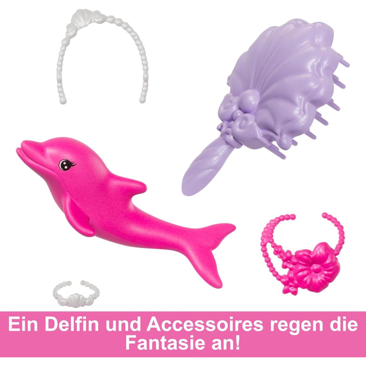 Mattel HRP97 - Barbie - Meerjungfrau Malibu – Farbwechseleffekt, Delfin & Accessoires