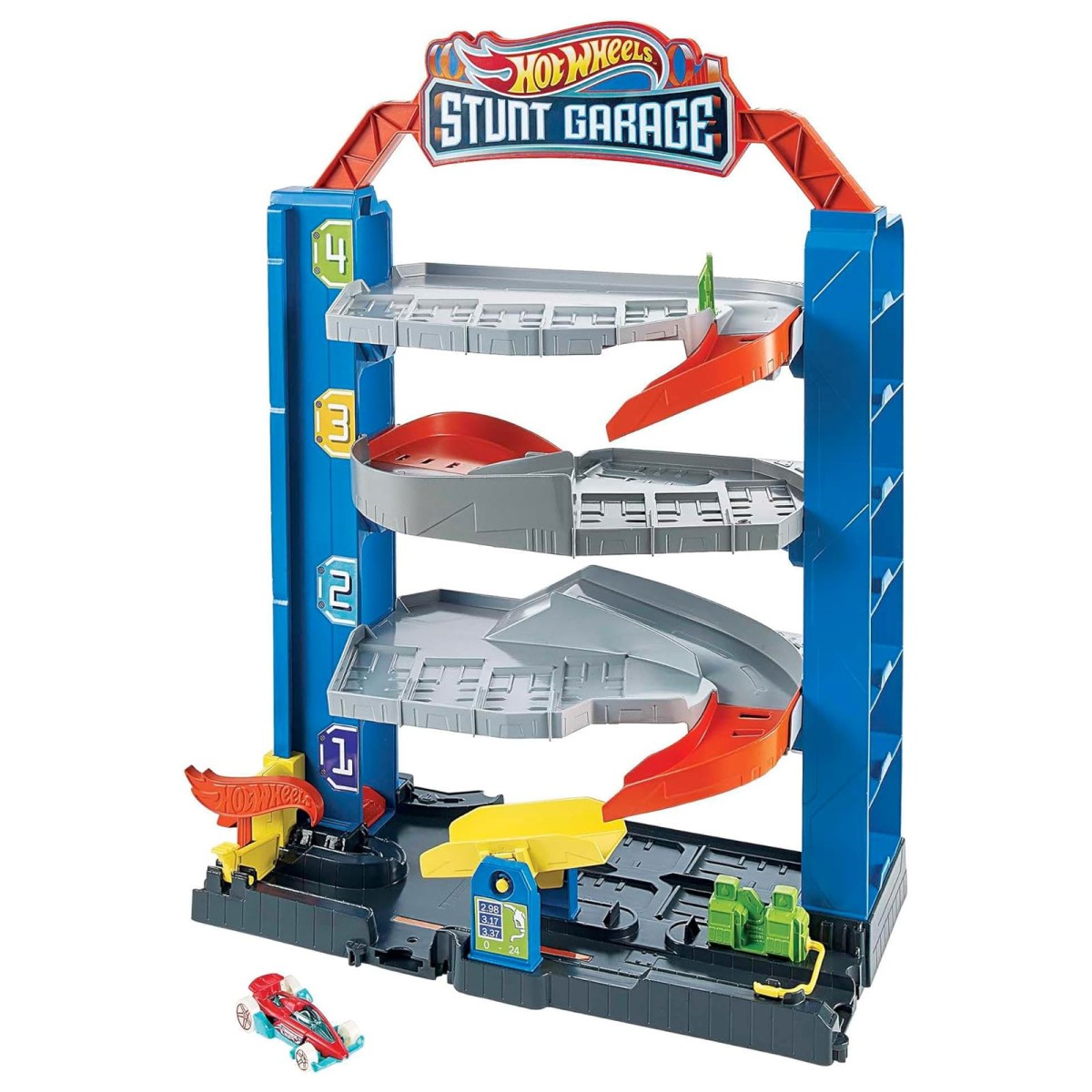Mattel GNL70-1 - Hot Wheels City - Spielset mit einem Fahrzeug, Stunt-Garage