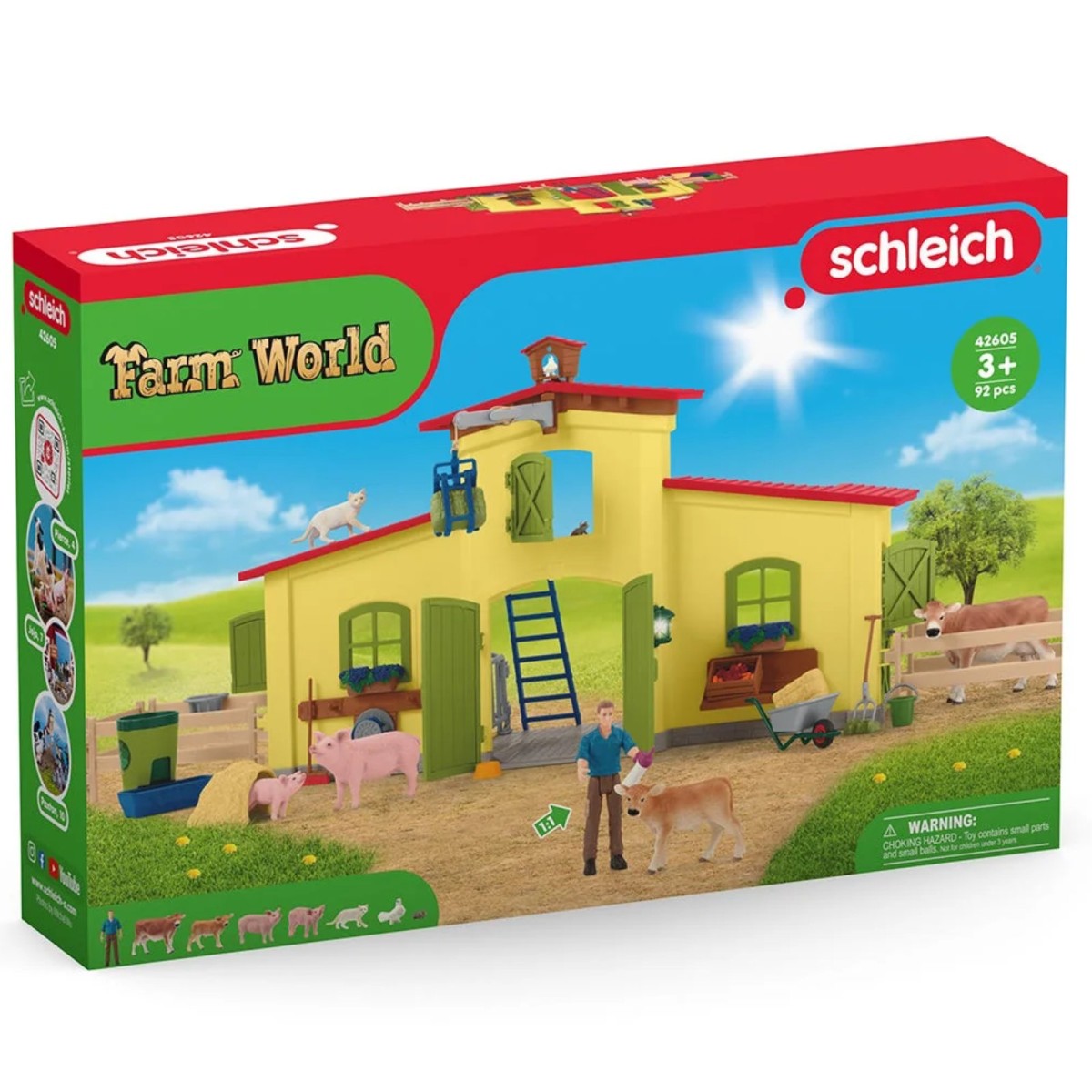 Schleich 42605 2.Wahl - Farm World - Großer Stall mit Tieren und Zubehör