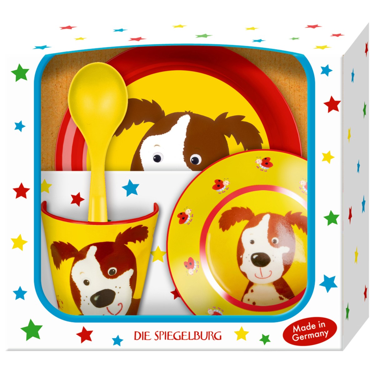 Coppenrath 18250 - Die Spiegelburg - Freche Rasselbande - Geschirr-Geschenkset Hund