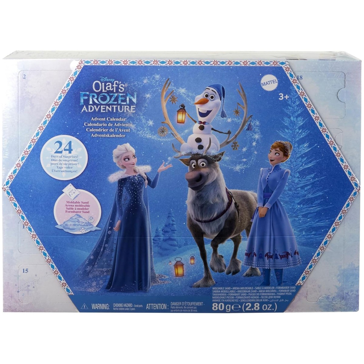 Mattel HWX20 - Disney Frozen - Die Eiskönigin Adventskalender 24 Tage, Anna & Elsa Puppen uvm.