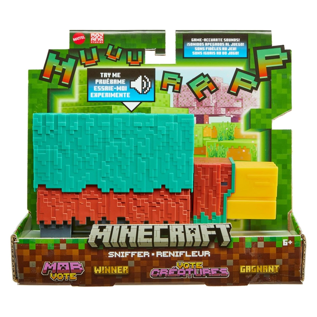 Mattel HXM85 - Minecraft - Actionfigur mit Geräuschen, ca. 8 cm, Schnüffler