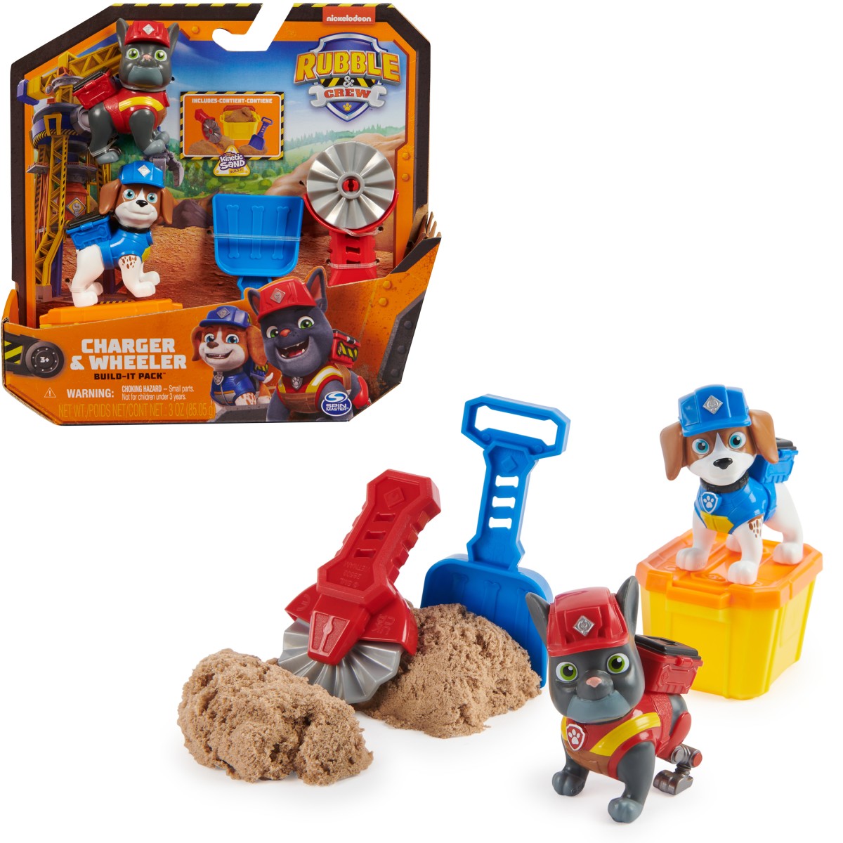 Spin Master 6066685 (20141419) - nickelodeon - Rubble & Crew - Spiel-Set Charger & Wheeler inkl. Kinetic Sand