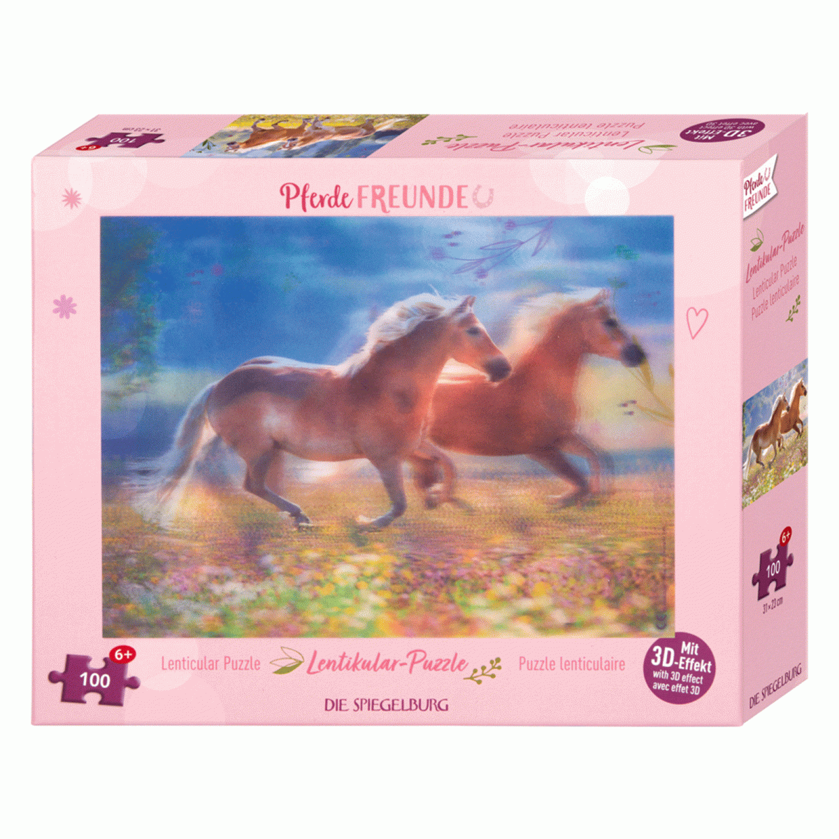 Coppenrath 21988 - Die Spiegelburg - Pferdefreunde - Lentikular-Puzzle, 100 Teile