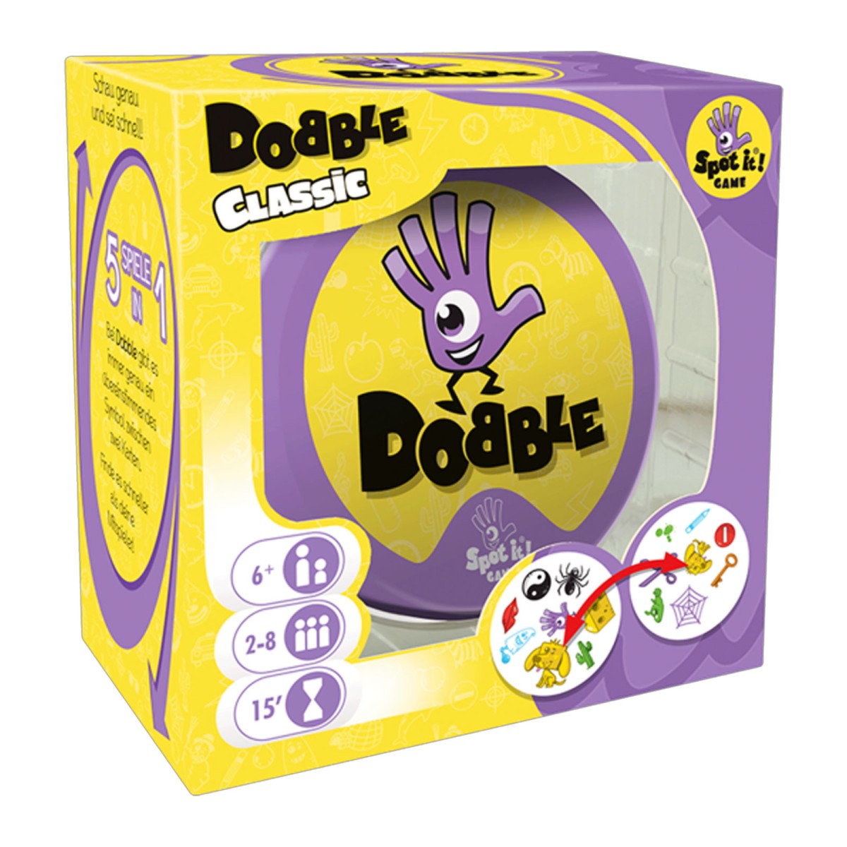 Asmodee D0BB01DE - Dobble Reaktionsspiel, Beobachtungsspiel