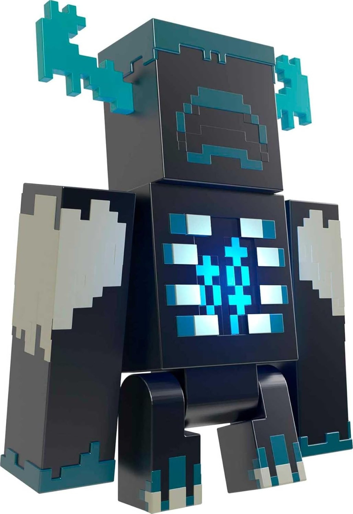 Mattel HHK89 - Minecraft - Warden Actionfigur mit Licht & Sound, 2 Spielmodi, ca. 20 cm