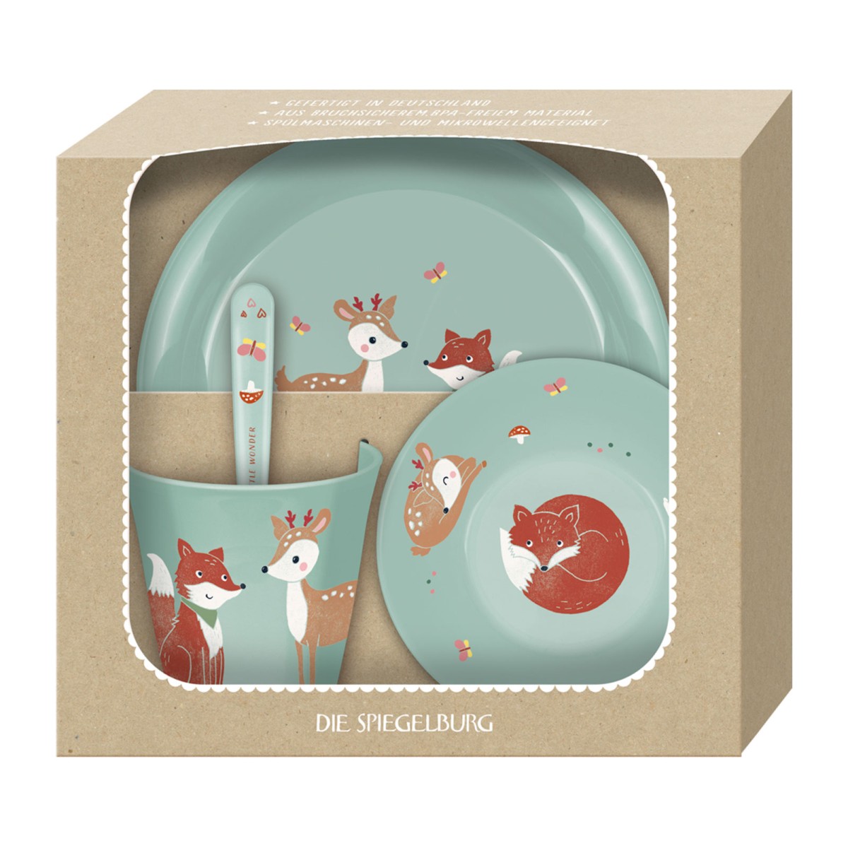 Coppenrath 22036 - Die Spiegelburg - Little Wonder - Geschirr Geschenkset Fuchs & Reh
