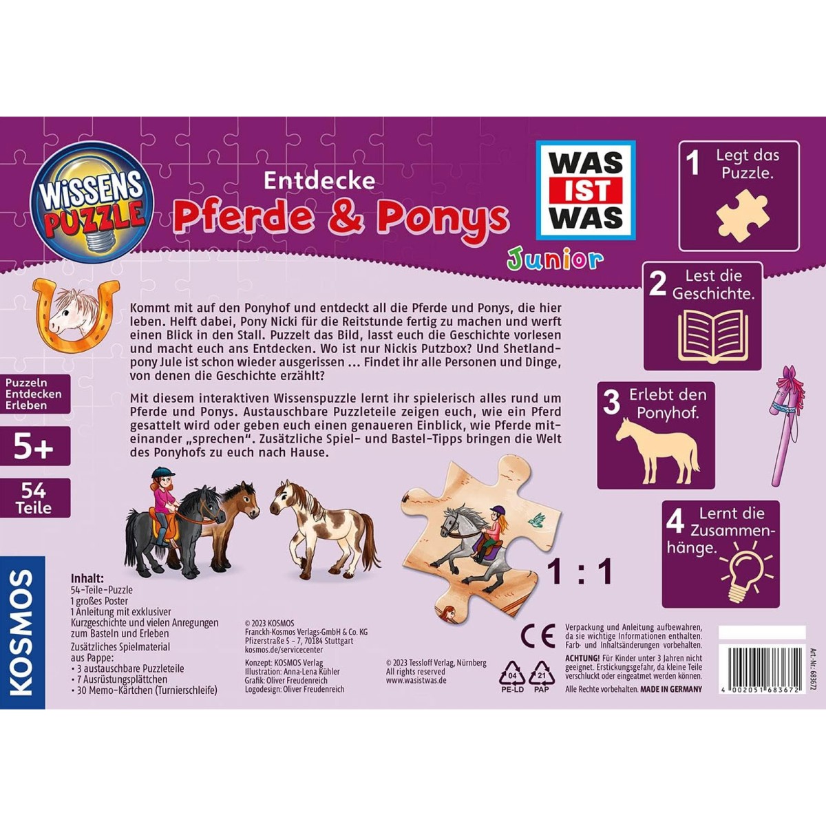 Kosmos 683672 - Wissenspuzzle WAS IST WAS Junior Entdecke Pferde & Ponys