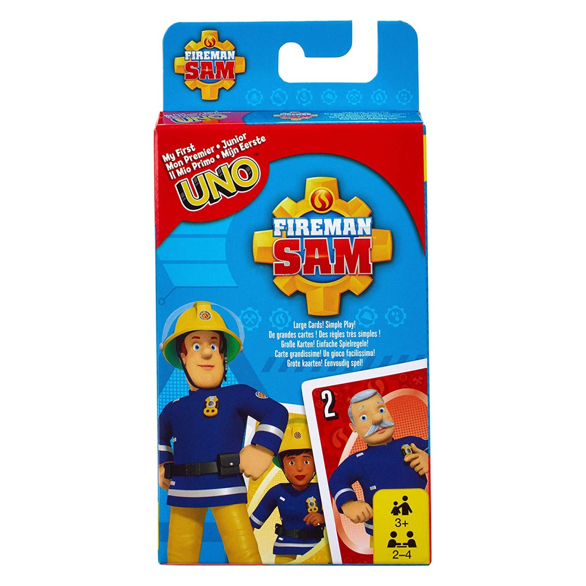 Mattel FMW18 - Feuerwehmann Sam - Kartenspiel, Uno Junior