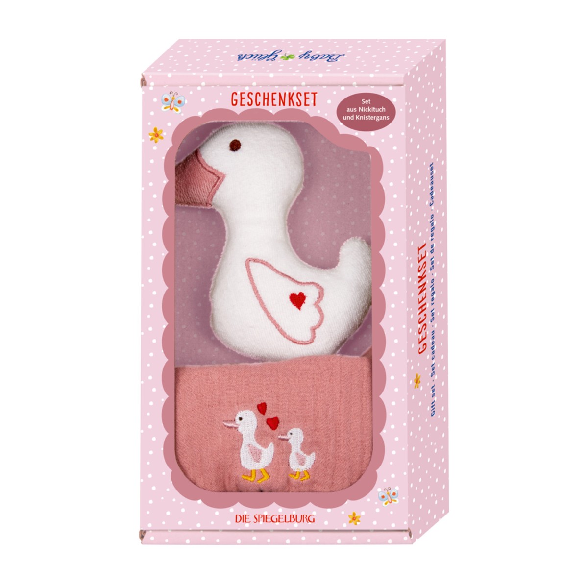 Coppenrath 18734 - Die Spiegelburg - Baby Glück - Geschenkset Gans, rosa