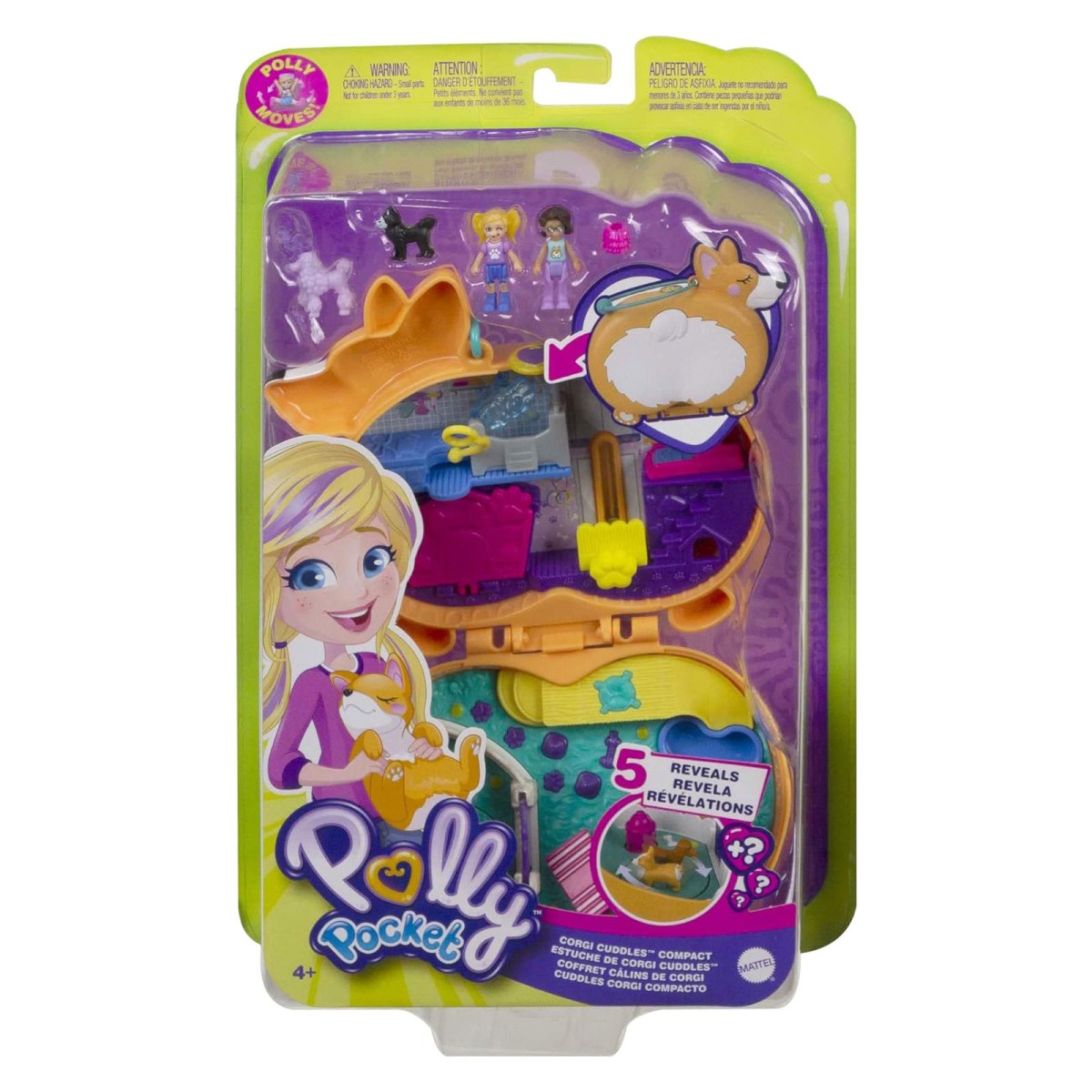 Mattel GTN13 - Polly Pocket - Corgi-Hundehotel Schatulle