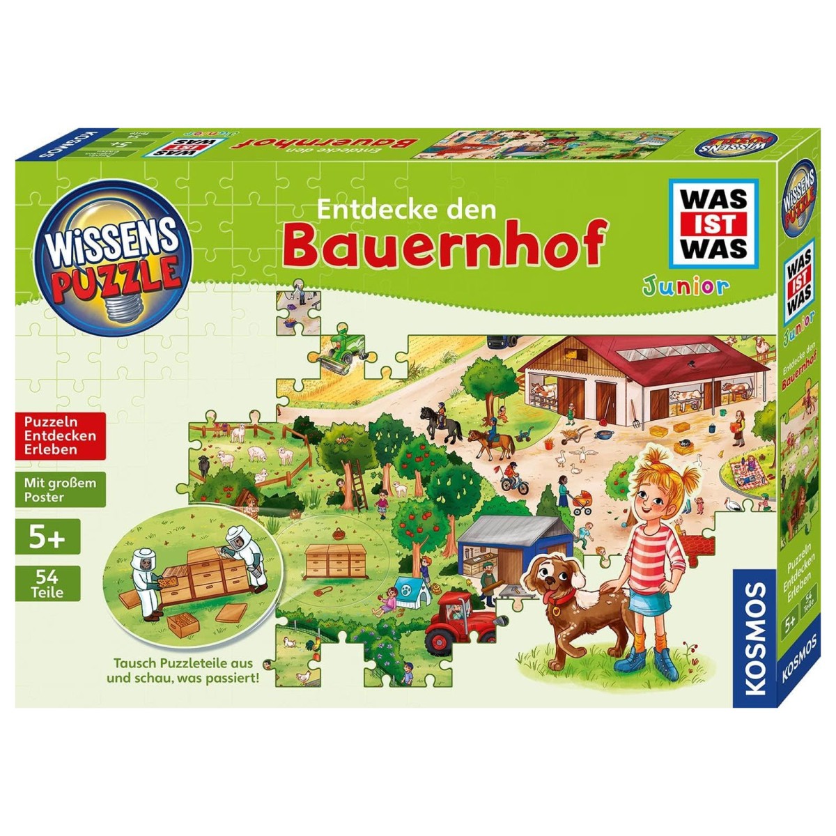 Kosmos 682651 - Wissenspuzzle: WAS IST WAS junior - Entdecke den Bauernhof