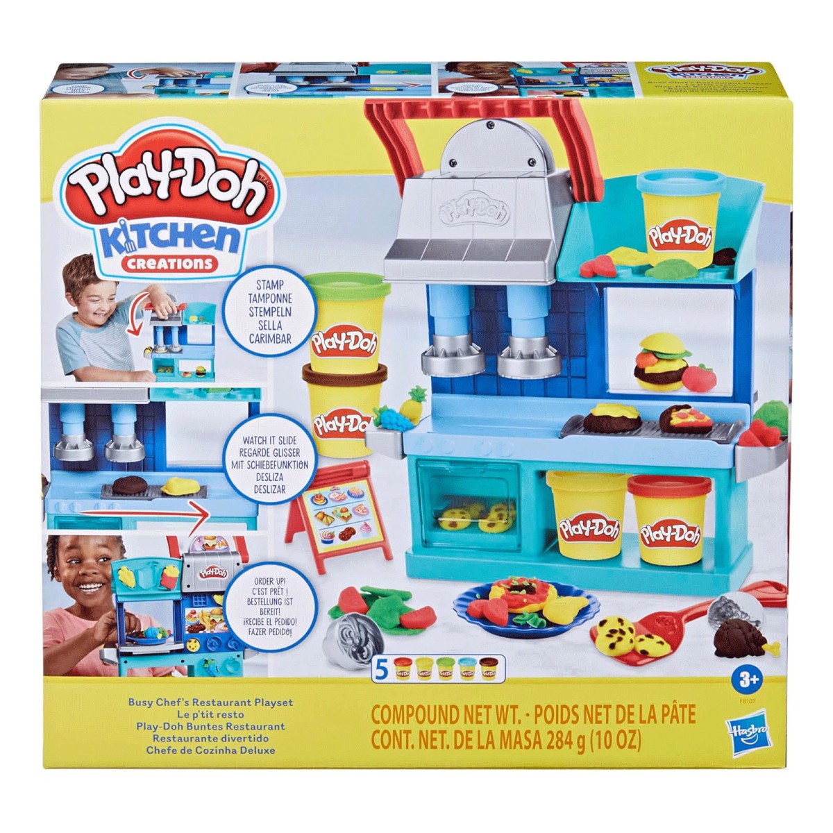 Hasbro F8107 - Play-Doh - Kitchen Creations - Knet-Spielset, buntes Restaurant