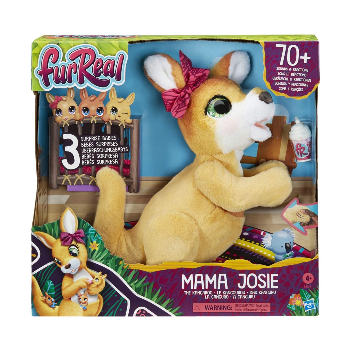 Hasbro E6724 - furReal - interaktives Plüschfigur mit Sound, Känguru, Mama Josie