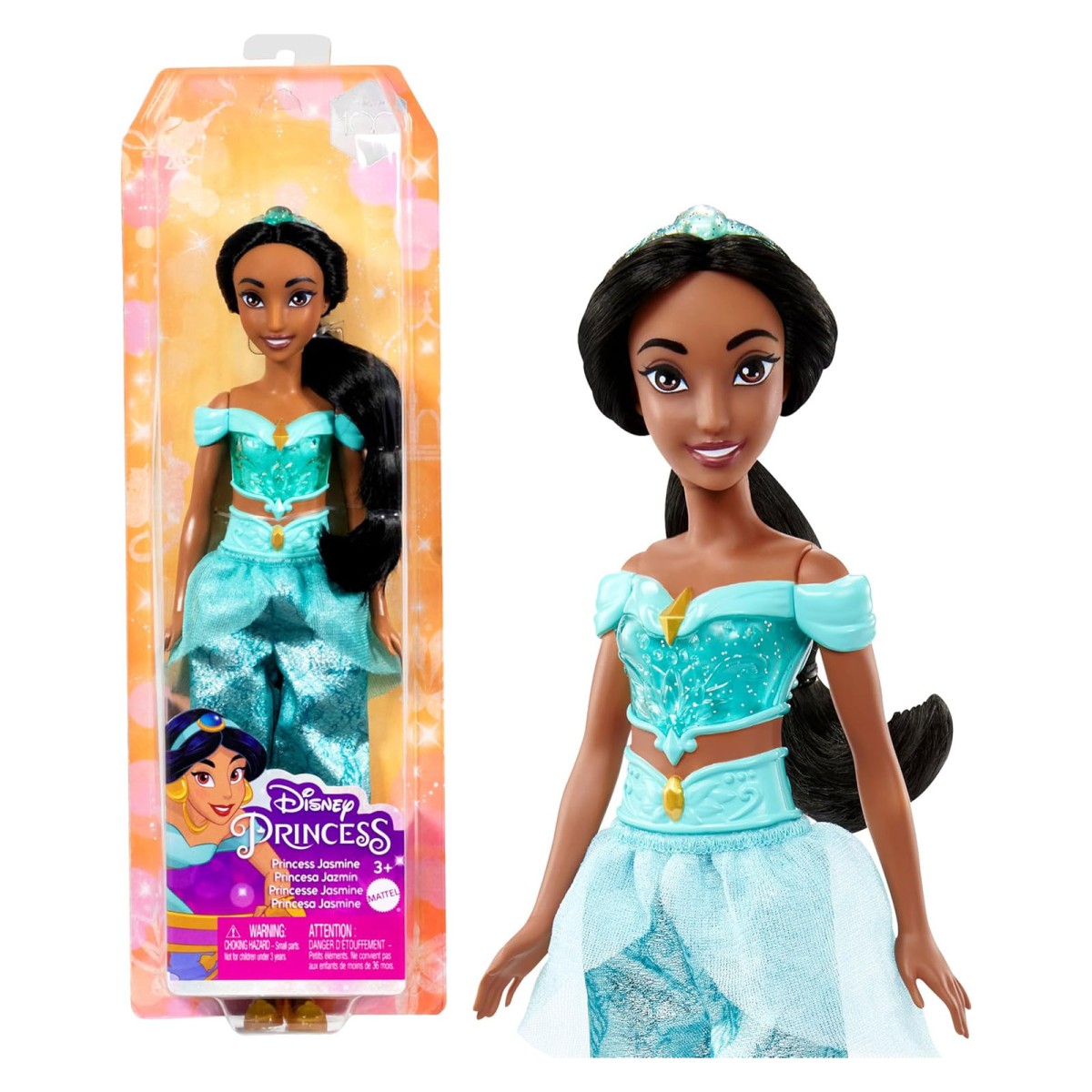 Mattel HLW12 - Disney Prinzess - Jasmin-Puppe – Magische Abenteuer erwarten dich!