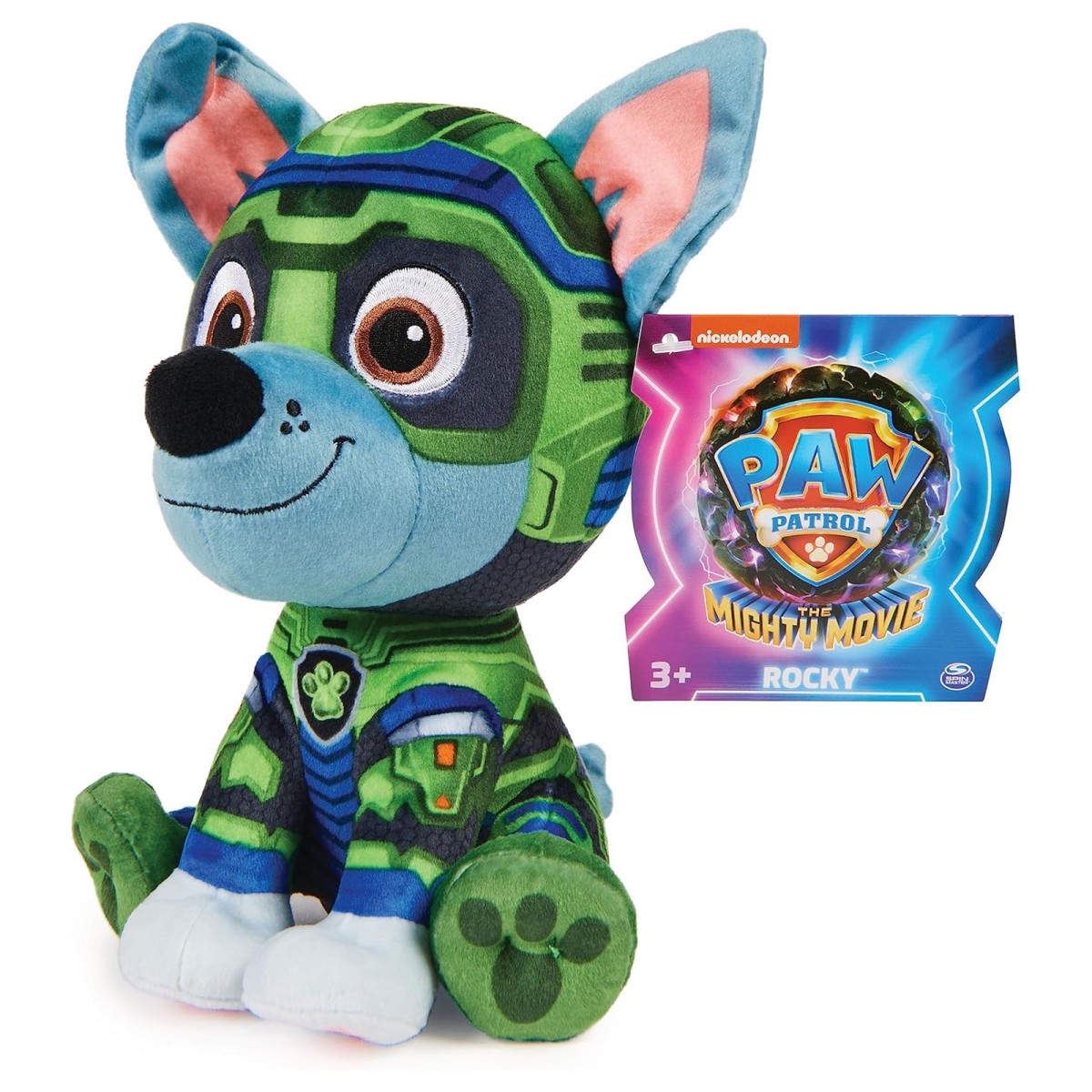 Spin Master 6067089 (20142230) - Paw Patrol - The Mighty Movie - Rocky Plüschfigur ca. 20 cm
