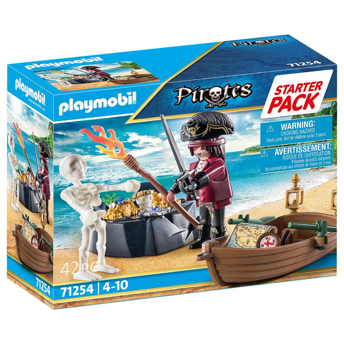 PLAYMOBIL® 71254 - Pirates - Starter Pack Pirat mit Ruderboot