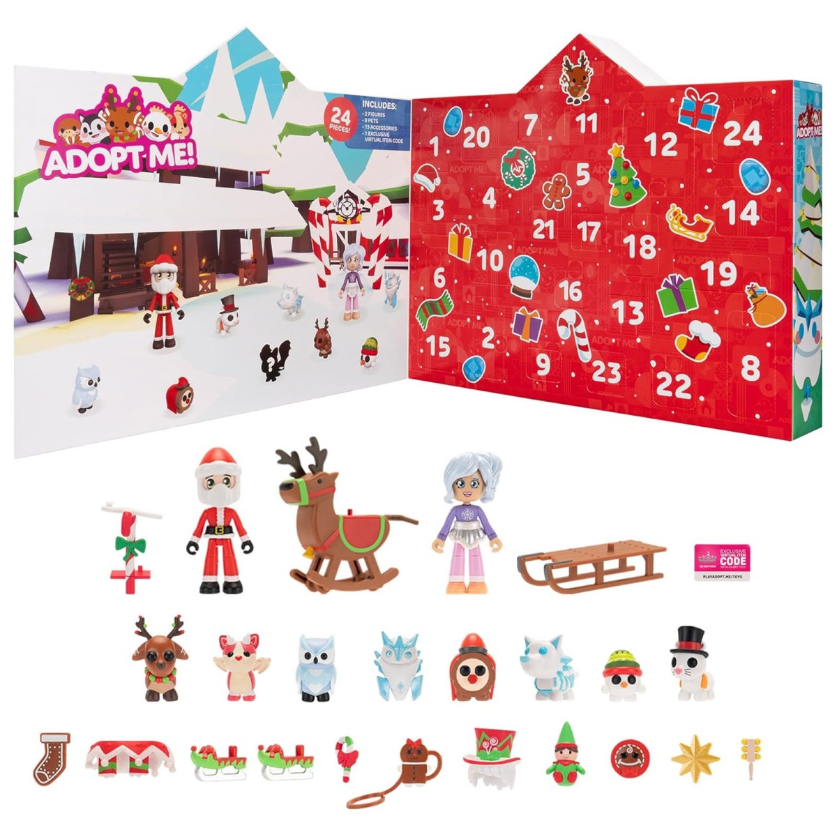 Jazwares AME0174 - Adopt Me! - Adventskalender – 24 Überraschungen für die Festtage!