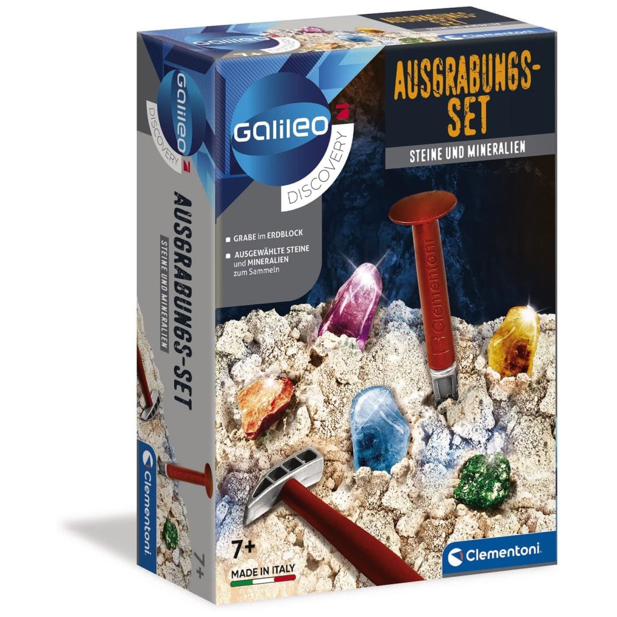 Clementoni 69940 - Galileo Discovery - Ausgrabungs-Set - Steine und Mineralien