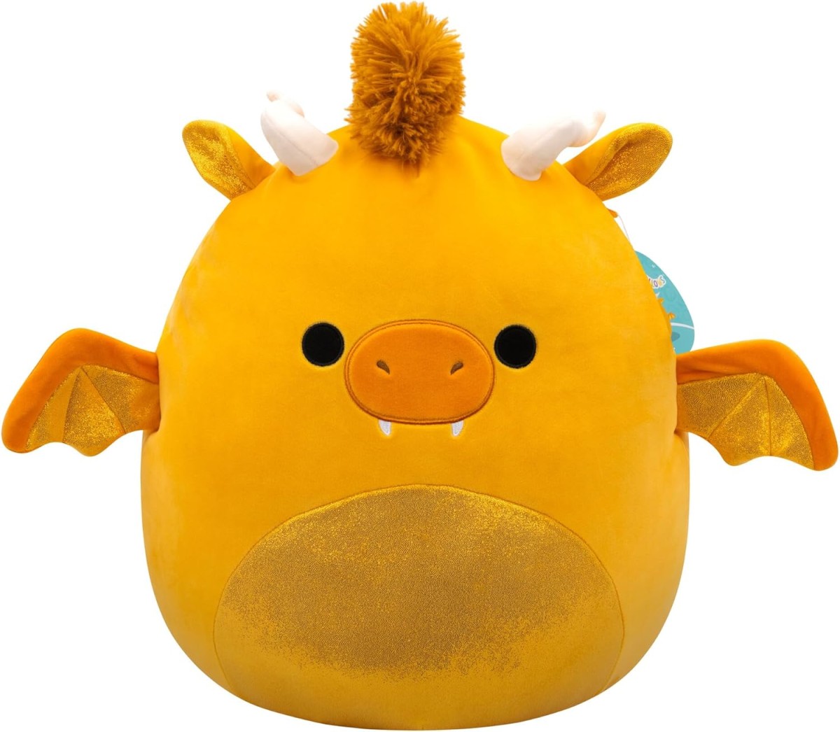 Jazwares SQCR06637 - Squishmallows - Mister, der goldene Drache 40 cm – Goldener Plüschdrache, Kissen