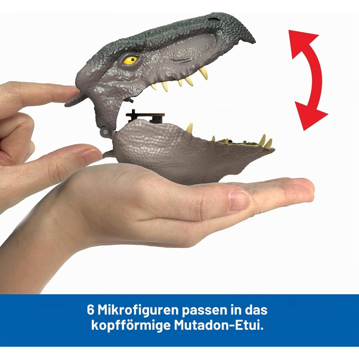 Mattel JLD24 - Jurassic World - Die Wiedergeburt Distortus Rex Abenteuer-Spielset Dinosaurierkopf mit 6 Figuren