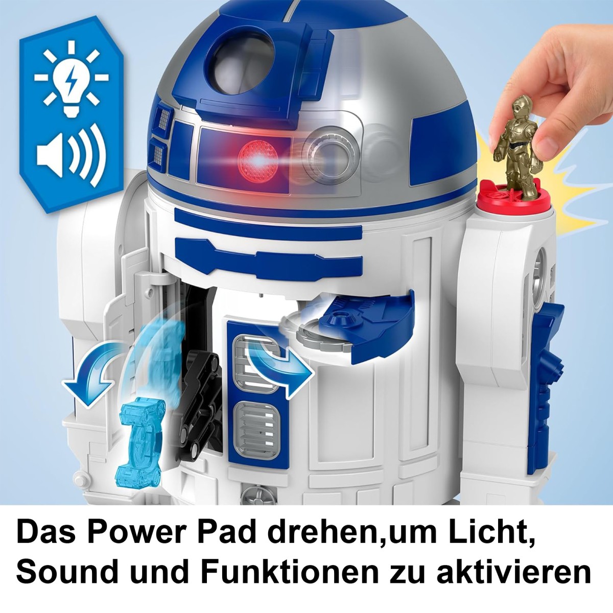Mattel HXG52 - Fisher-Price - Imaginext - Disney Star Wars - R2-D2, Spielfigur mit Sound & Licht