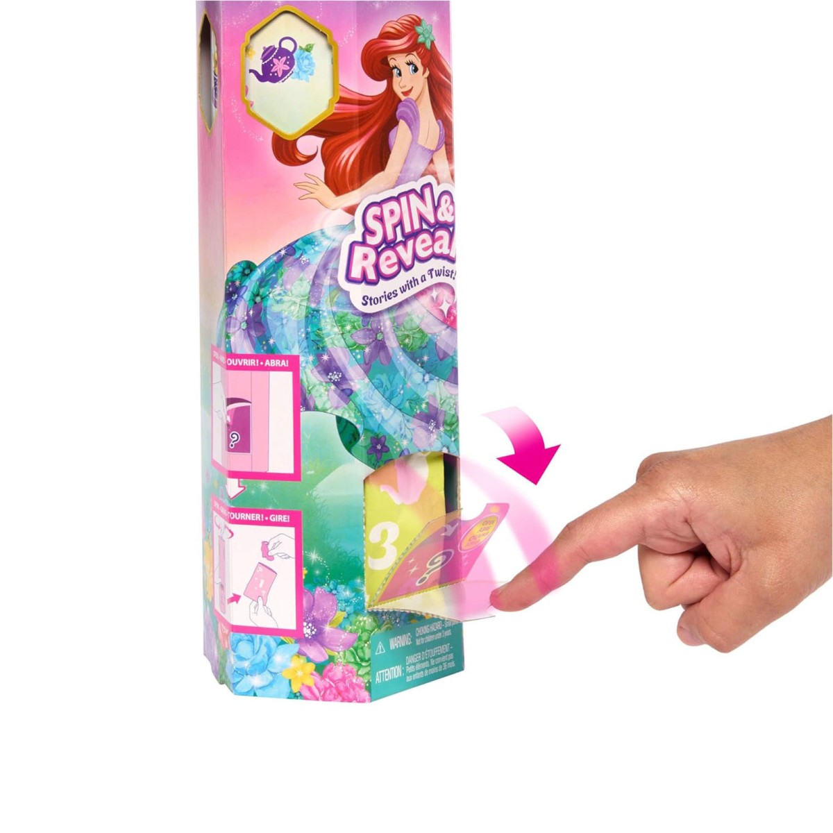 Mattel HTV88 - Disney Princess - Spin & Reveal - Puppe mit zusätzlichen Überraschungen, Arielle
