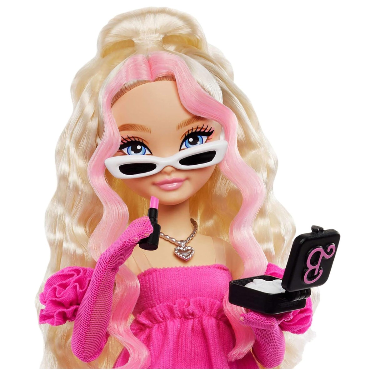 Mattel HYC21 - Barbie - Dream Besties - Malibu Puppe – Modepuppe mit 11 Zubehörteilen