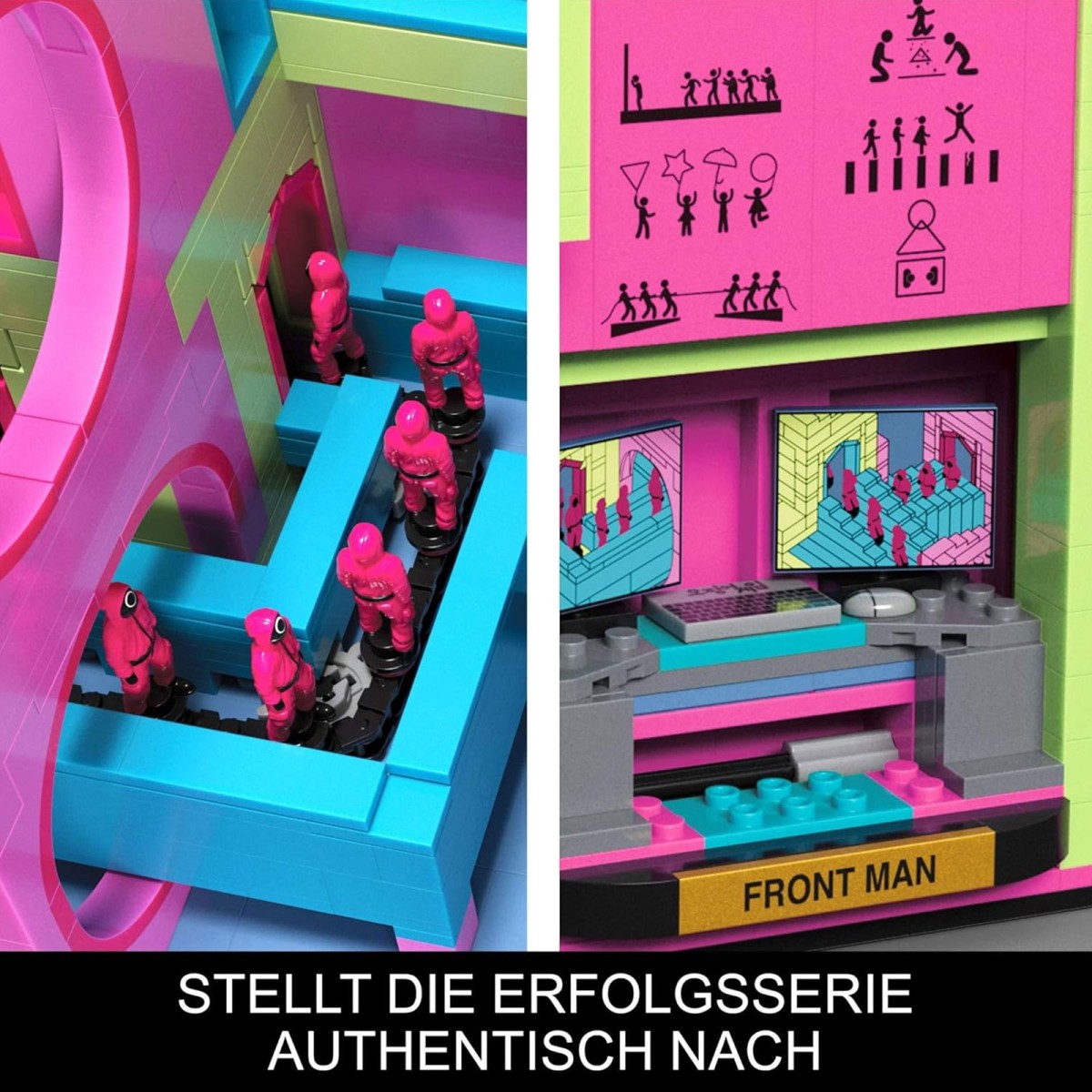 Mattel HYL45 - Squid Game - Treppenhaus Bauset, 1735 Teile