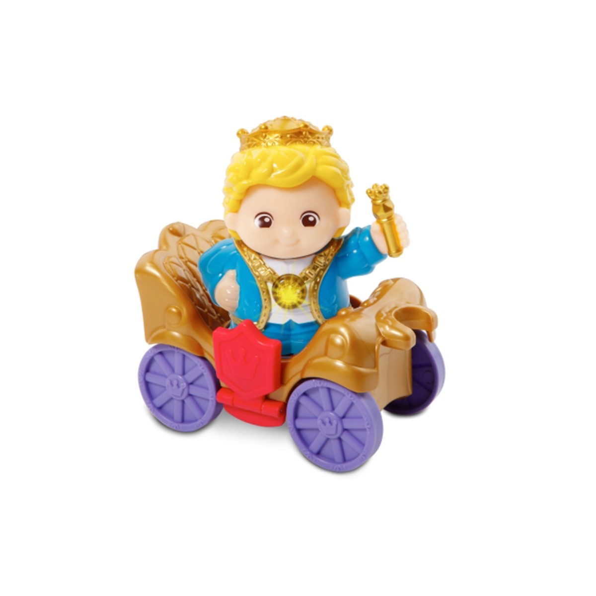 V-Tech 80-199704-004 2.Wahl - Kleine Entdeckerbande - Spielfigur mit Sound, König Robert mit Wagen