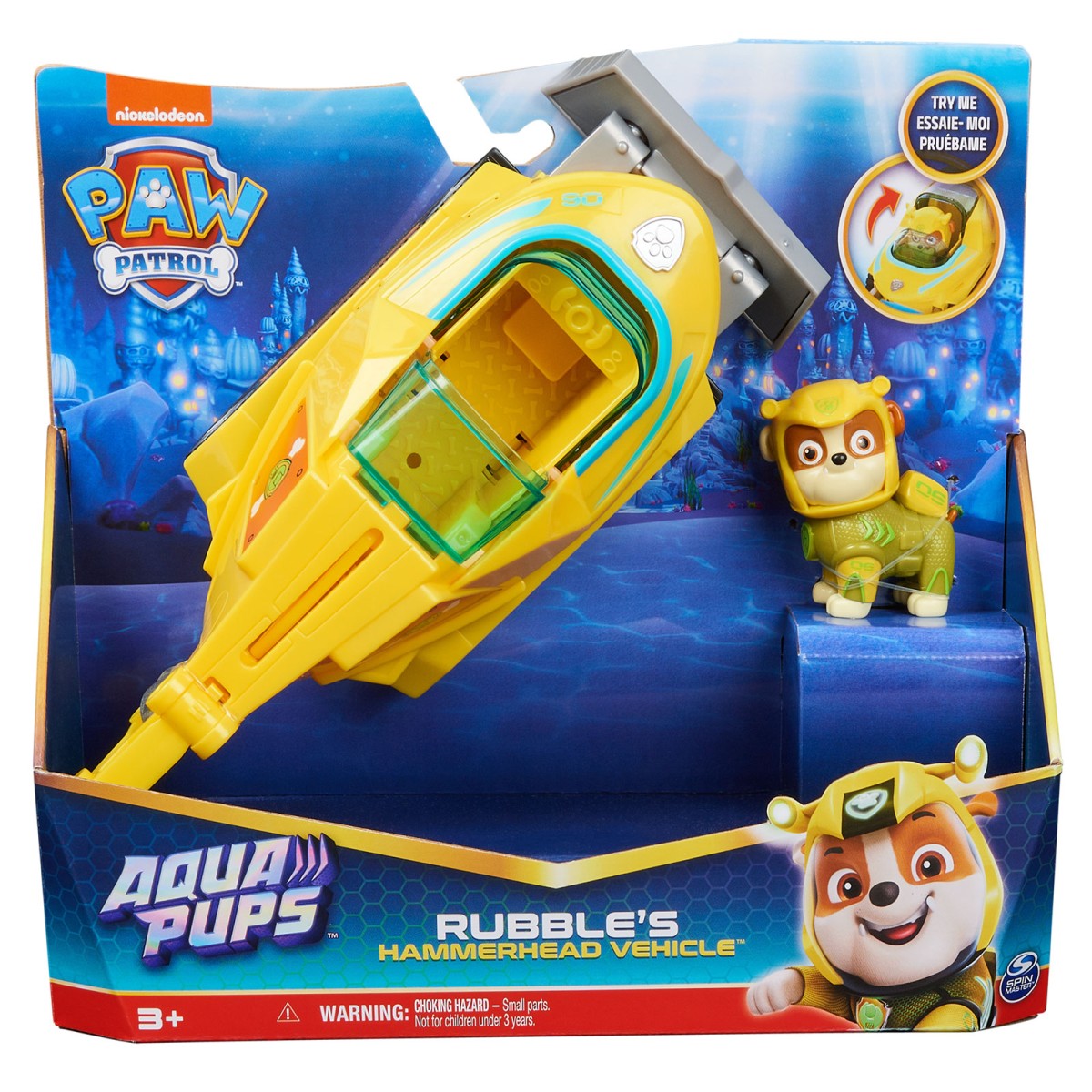 Spin Master 6065229 (20139010) - Paw Patrol - Aqua Pups - Rubble - Hammerhai Fahrzeug