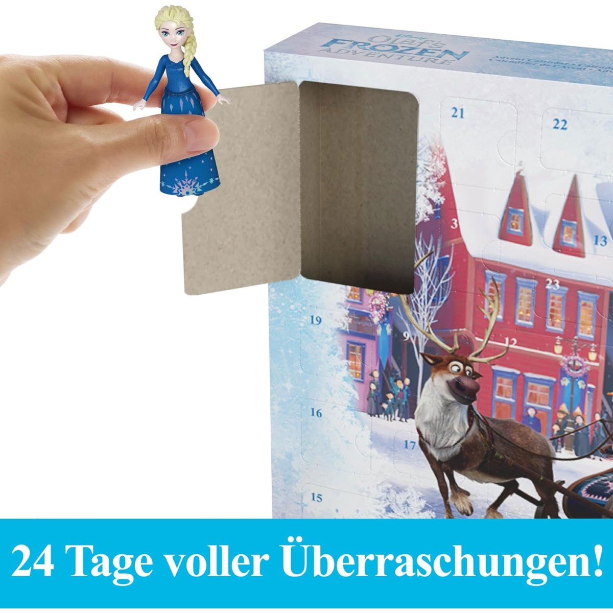 Mattel HWX20 - Disney Frozen - Die Eiskönigin Adventskalender 24 Tage, Anna & Elsa Puppen uvm.