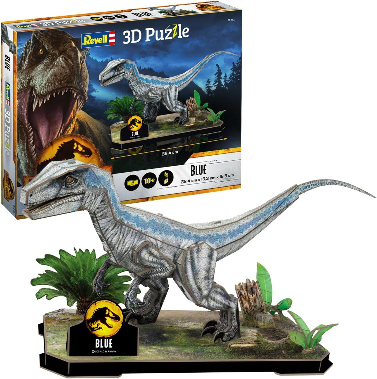 Revell 00243 - Jurassic World Dominion - Modellbausatz, 3D-Puzzle, 58 Teile, Blue
