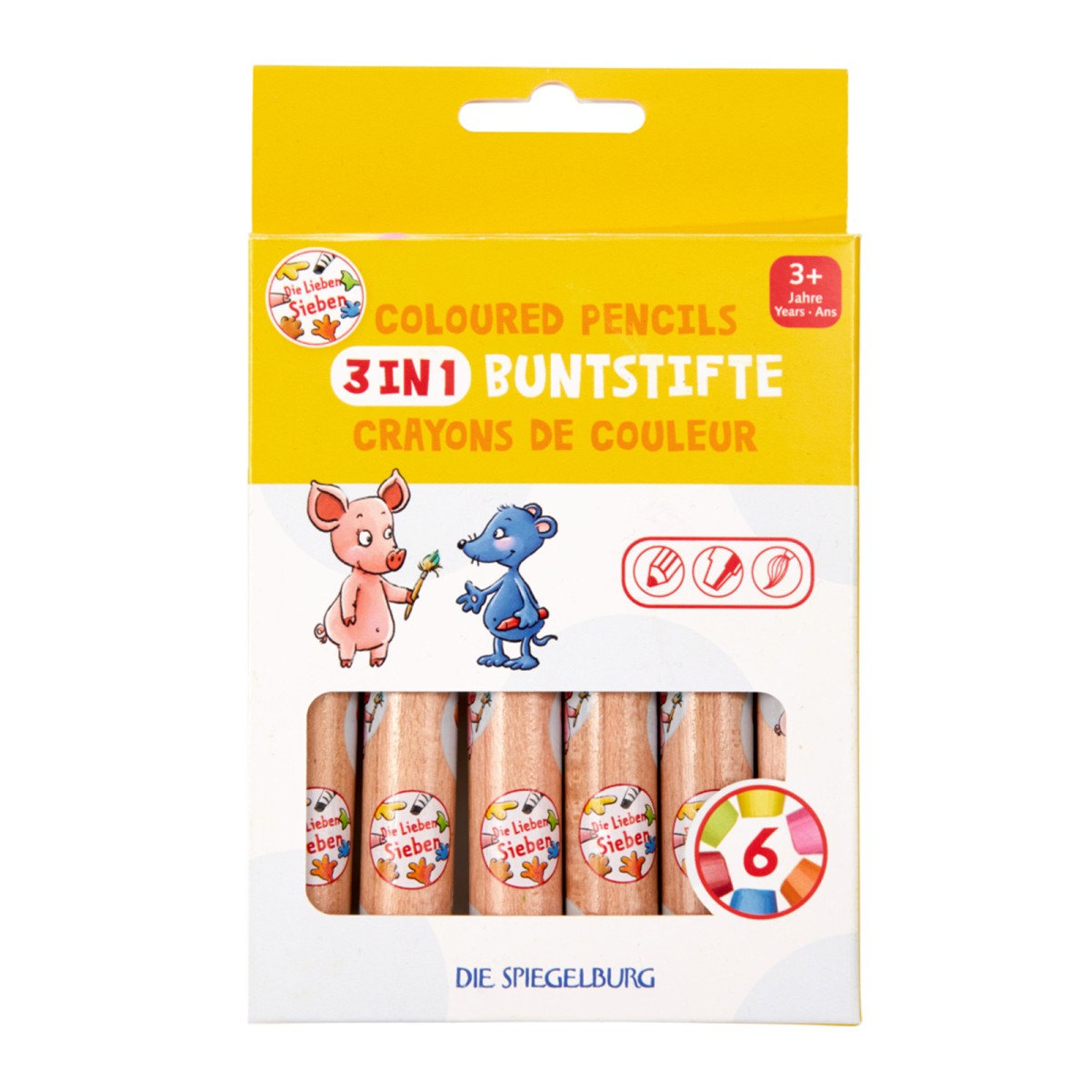 Coppenrath 18367 - Die Spiegelburg - Die Lieben Sieben - 3-in-1 Buntstifte