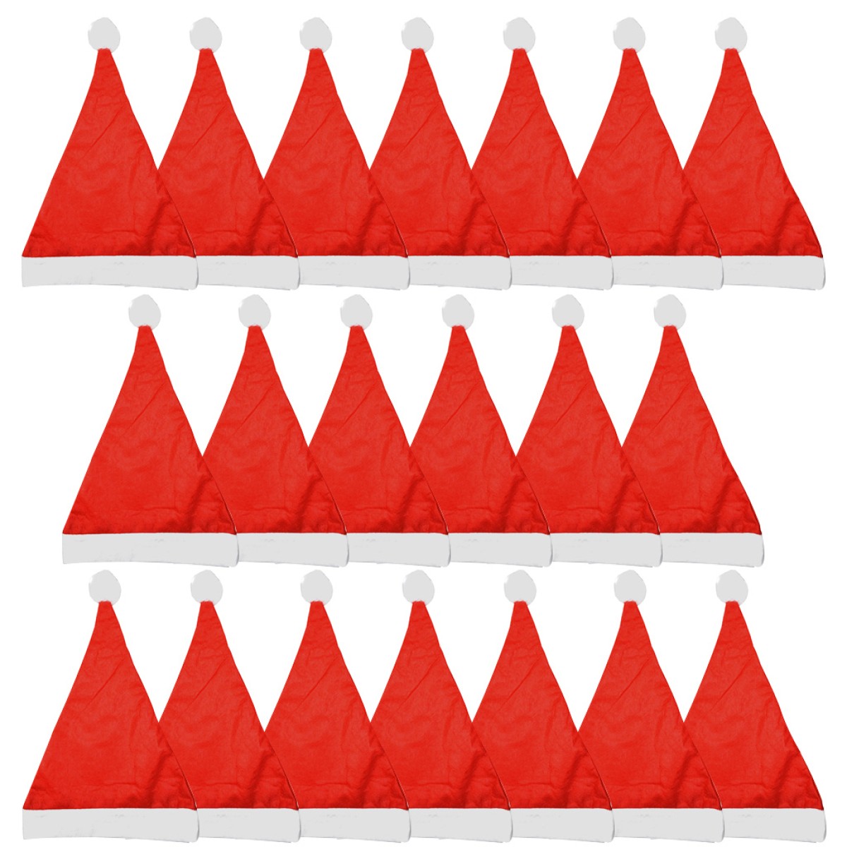 SPAR-SET 173240 - XXL-Set Weihnachtsmützen mit Bommel, 20 Stück - für Weihnachtsfeiern/Weihnachtsmarkt/Firmenfeiern