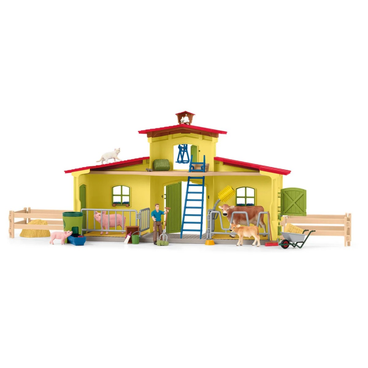 Schleich 42605 2.Wahl - Farm World - Großer Stall mit Tieren und Zubehör