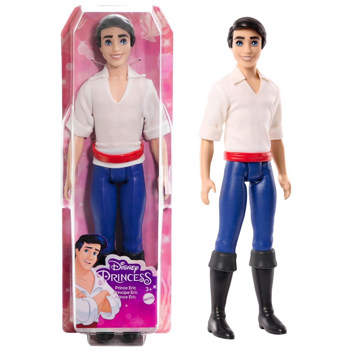 Mattel HLV97 - Disney Princess - Prinz Erik, Puppe, 32 cm